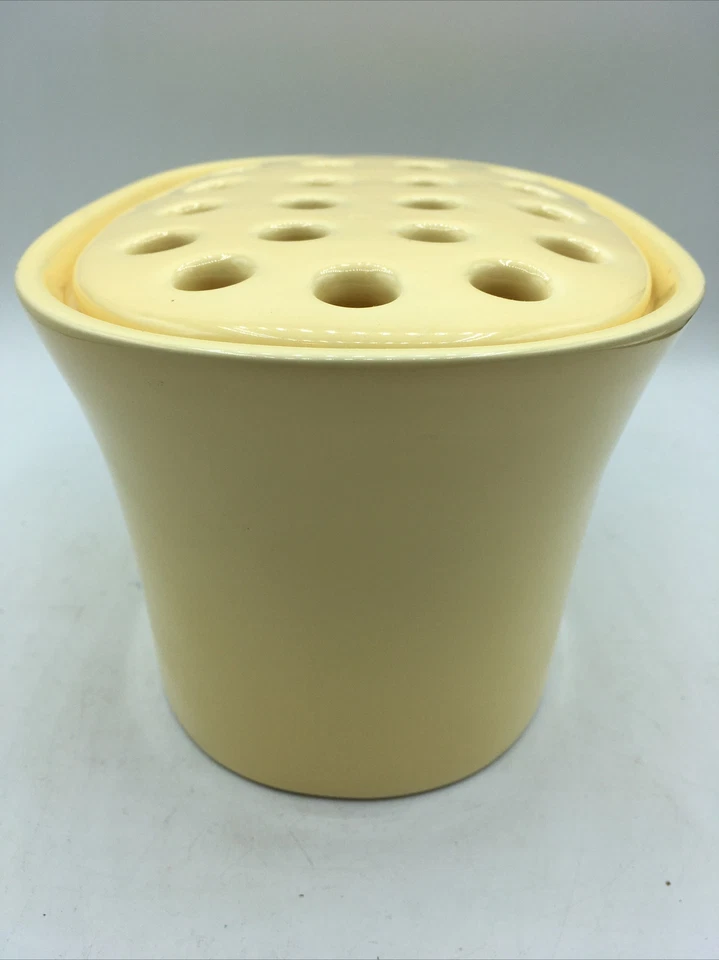 "Florero centro de mesa Southern Living flor rana cerámica amarilla casa de campo 8x4,5""" Foto 2 de 4