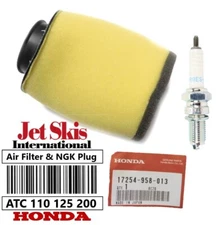 Honda ATC 125 185 200 Big Red TRX125 200 OEM Air Filter & NGK Spark Plug Tune Up