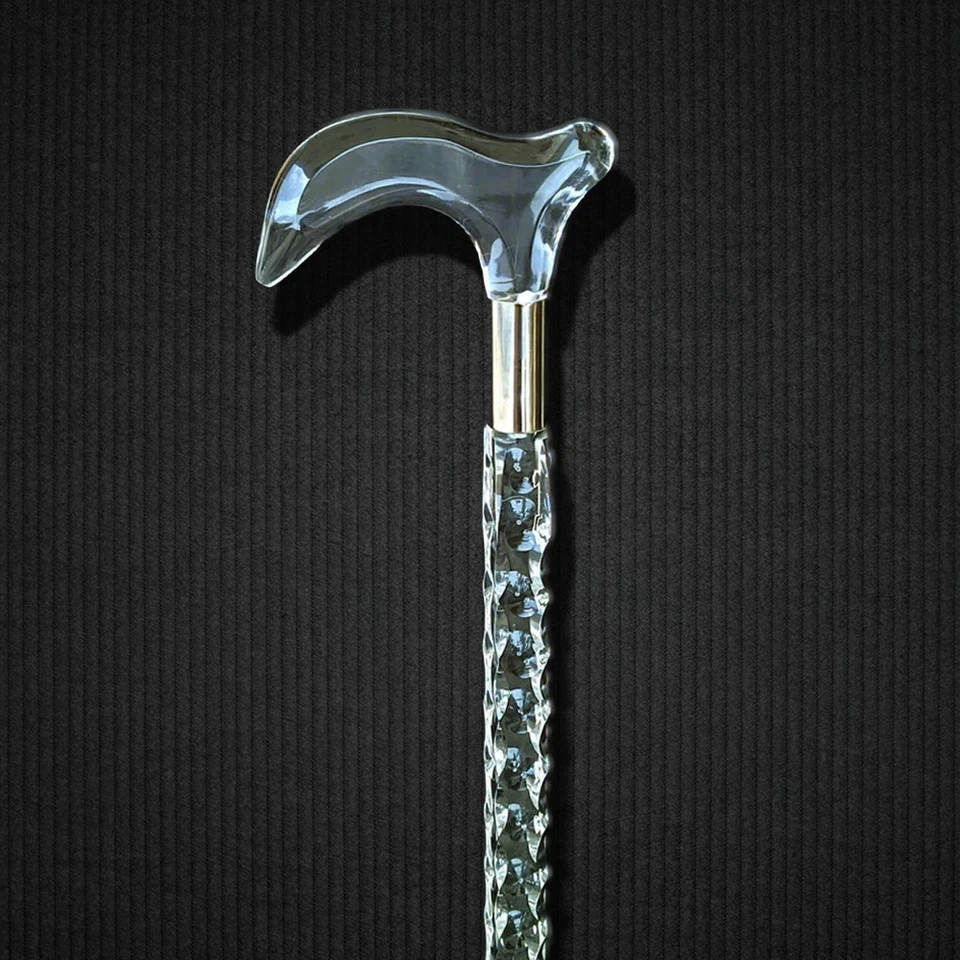 Designer Transparent Walking Stick | Non-Slip Tip | Senior Support Cane - Image 2 of 4