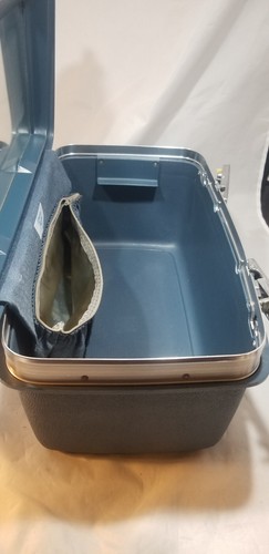Vtg Aspen JC Penny by Samsonite Blue Carry On Train Makeup Case NO Tray & NO Key - Picture 7 of 12