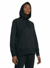 Womens Nike Hoodie Black Modern 1740 Size Medium EUC Hi-Low Full Zip Full Zip CD