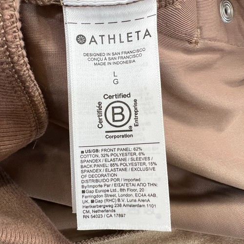 ATHLETA Retroplush Velvet Crew Neck Sweatshirt Womens Large Brown Side Buttons - Picture 6 of 11