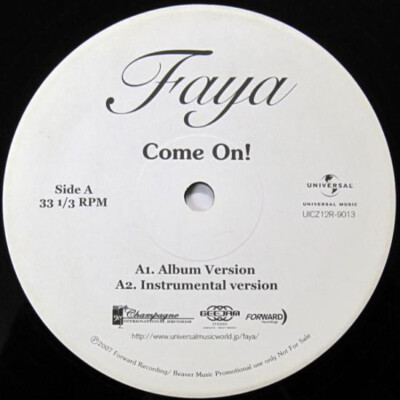FYA - Come On! / She s On Fire / VG+ / 12'''', Promo