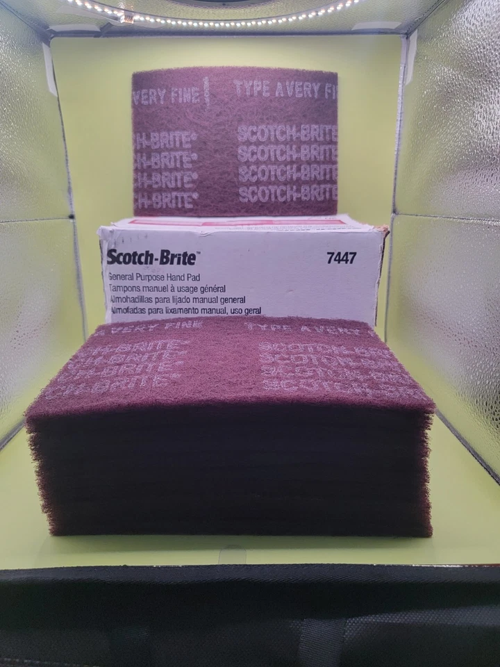 3M 7447 Scotch Brite 6"x9" General Purpose Hand Pad (10 Maroon Pads) Authentic