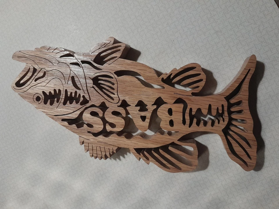 木制老式三维鱼拼图 Ray Cole 著。 鱼装饰鱼艺术 — 第 2/4 张图片