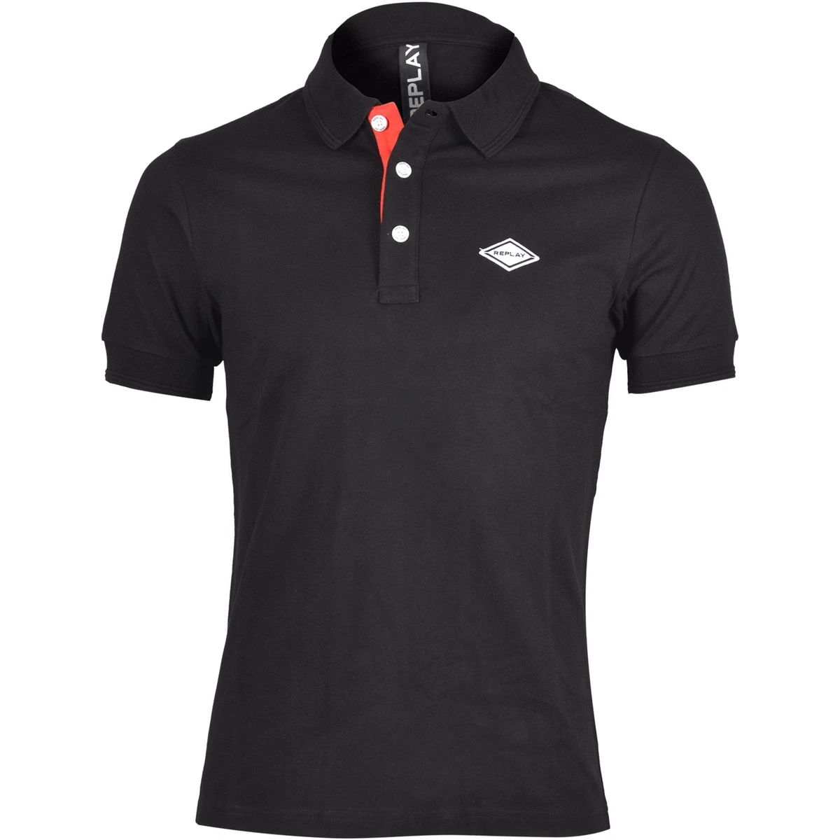 Replay Pique Men\'s Polo Shirt, Black | eBay