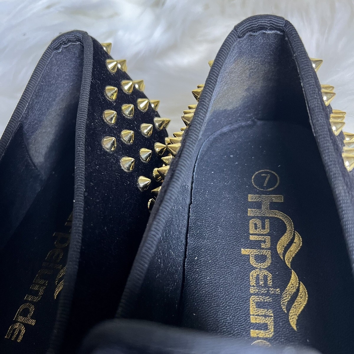 Harpelunde Spikes Velvet Loafers Sz 7 Wedding Shoes Animal  display picture 1