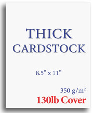 Extra Heavy Duty 130lb Cover Cardstock - Bright White - 350gsm 17pt Thick Paper