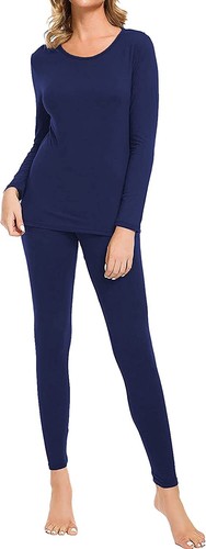 Women's Thermal Set Warm Brushed Fleece Lined Winter Top & Bottom Base Layer 876 - Picture 33 of 37