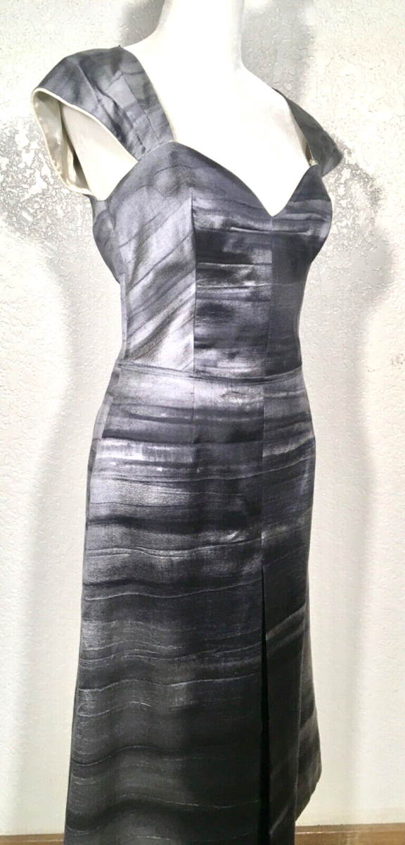 PRADA Dress Vintage Gray SILK Pattern Beautiful Unique