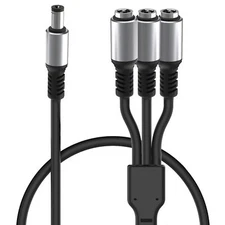 DC Power Y Splitter Cable 1 Male to 3 Female 5.5mm x 2.1mm for LED CCTV DVR