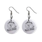 Basset Hound Dog Design Animal Pets Jewelry Metal 1 " Button Novelty Earrings