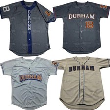 Movie Bull Durham Crash Davis #8 Ebby Calvin 'Nuke' LaLoosh #37 Baseball Jersey