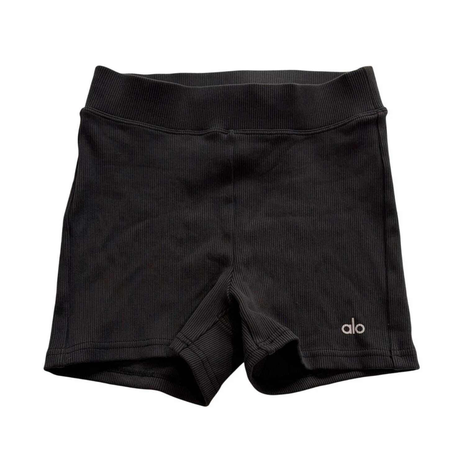 alo-yoga goddess ribbed high-waist hot shorts