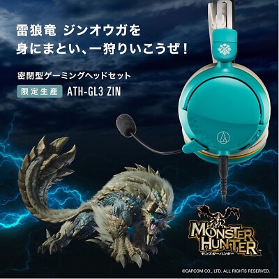 Audio-Technica ATH-GL3 ZIN Monster Hunter Zinogre Gaming Headset