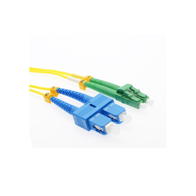 30m LC(APC)-SC(UPC) Duplex 9/125 OS2 Singlemode Fiber Cable Yellow OFNR 100FT