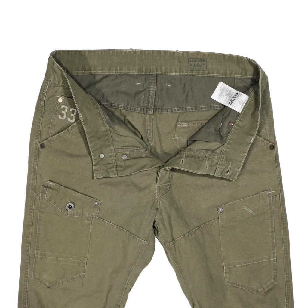 G-STAR RAW Pants Jeans Khaki Green Military Fatigue 5620 Tapered