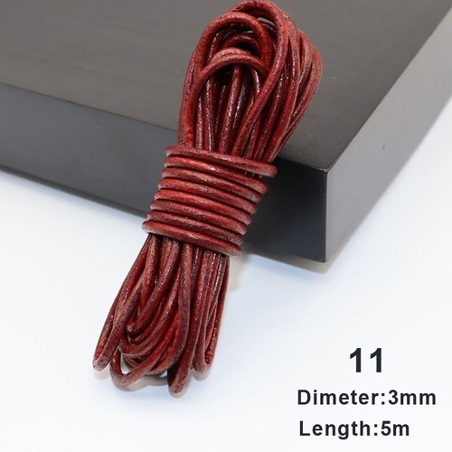 5 m Leather Cord Round Flat Rope String Necklace Bracelet Jewelry Cord Wire DIY - Picture 23 of 36