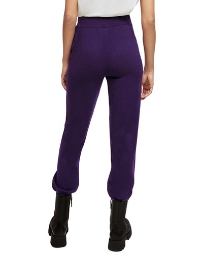 Maje Portonette Cashmere Pull-On Sweater Jogger Pants Violet Purple Size 38 $375 - Picture 7 of 7
