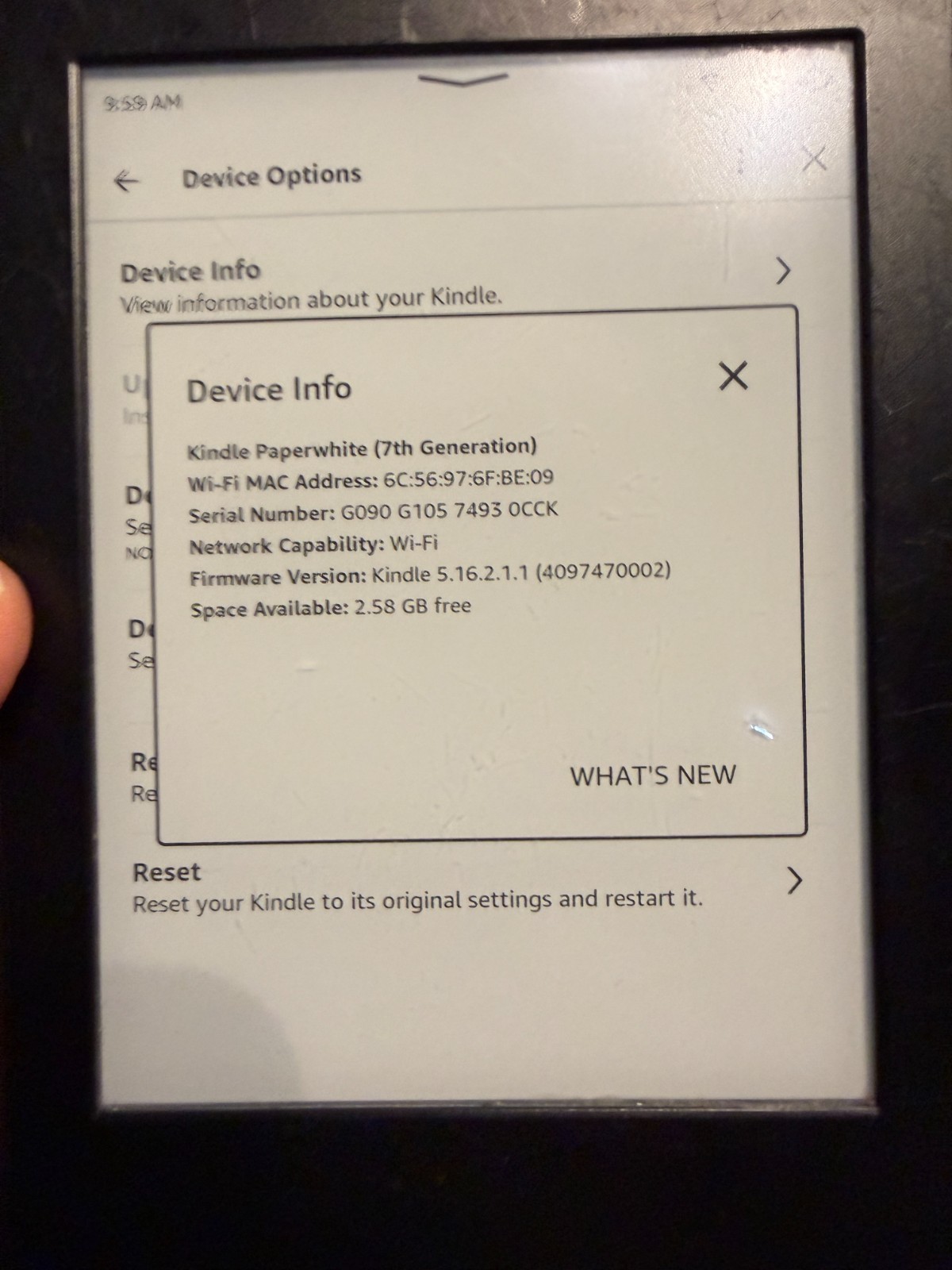 Kindle Paperwhite 7th Generation 4GB Wi-Fi E-Reader Tablet DP75SDI new battery