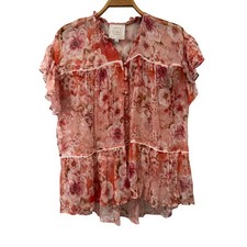 Johnny Was Jade YOURS TRULY SILK Sheer Blouse