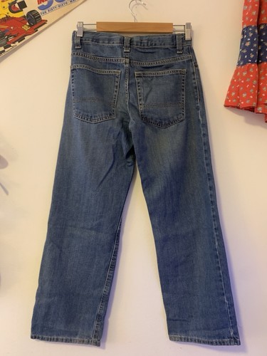 BOYS OLD NAVY LOOSE BLUE DENIM JEANS | KIDS 14| WIDE LEG SKATER ADJUSTABLE WAIST - Picture 2 of 6
