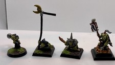 Goblins, Schamane, Fanatiker, Standard & Champion gut bemalt Warhammer alte Welt