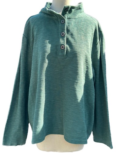 Seasalt Organic Cotton Last Boat Sweatshirt Teal Green Labelled UK 18