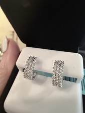 Moissanite Gemstone Earrings Huggies 0.44 TCW VVSD STERLING SILVER 249.00