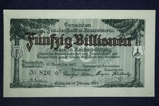 50 Billionen Mark 29.2.1923 Freudenstadt Baiersbronn TOP Zustand!