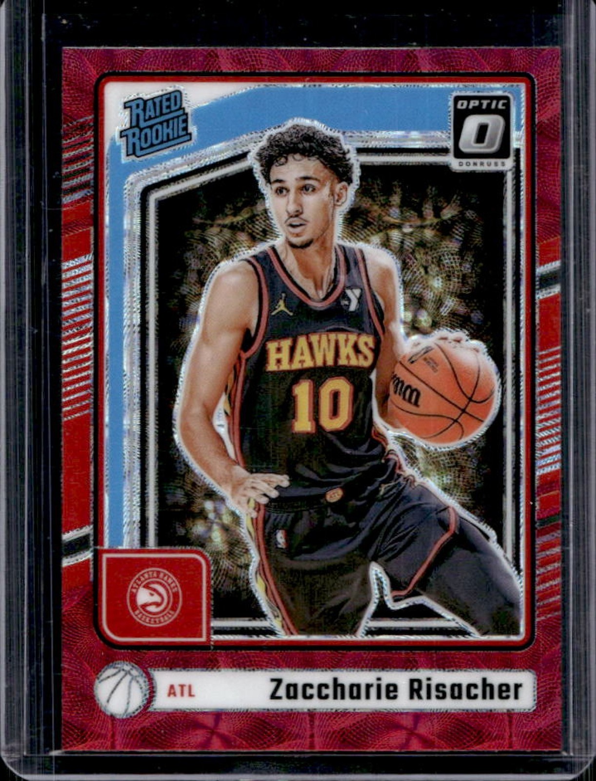 2024-25 Donruss Optic Zaccharie Risacher Red International Rated Rookie #268