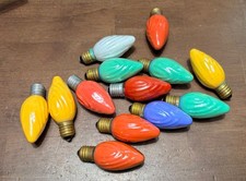 Lot of 13 Vintage GE Swirl Flame C-9 Multicolor Bulbs All Tested