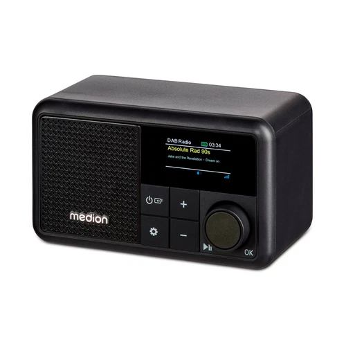 MEDION S66822 Tragbares mini DAB+ Radio mit Bluetooth Akku AUX USB-C schwarz