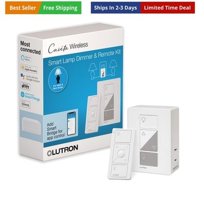 Caseta Plug-In Smart Lamp Dimmer Switch Kit with Pico Remote Hub Required, Sm...