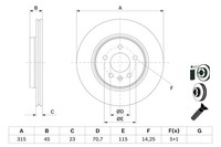 1X Bosch 0 986 479 F85 Bremsscheibe FüR Opel Vauxhall