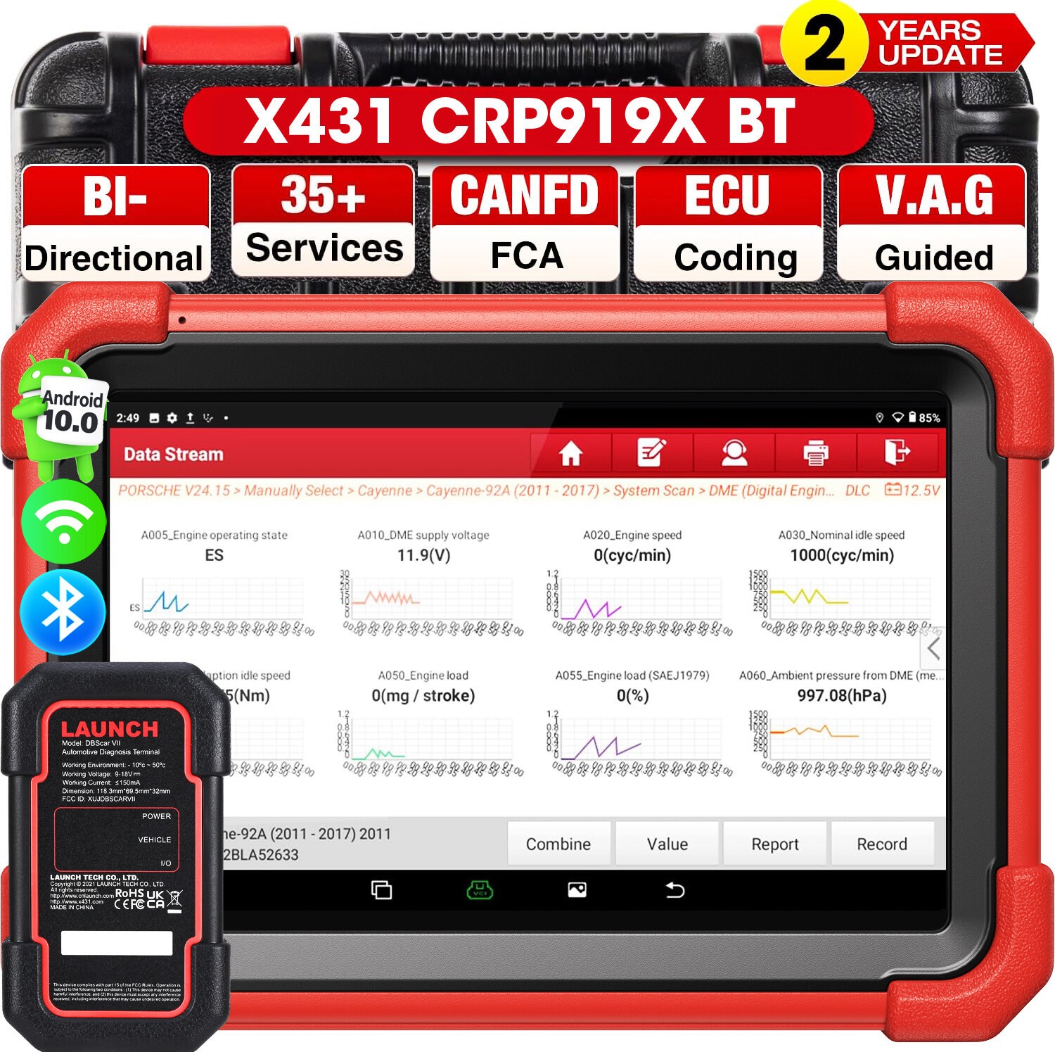 LAUNCH X431 CRP919X BT PRO Supprimez le Voyant Moteur par Codage ECU
