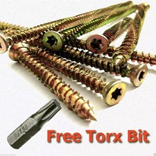 Pack of  100 - 7.5x120 Concrete Screws Frame Fixing Masonry Multi Fix + FREE BIT
