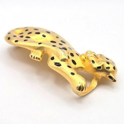 Vintage Doreen Ryan DR©94 Gold Tone Leopard Panther Buckle 