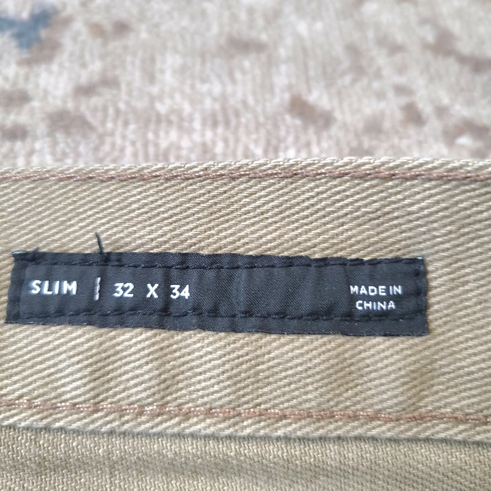 Pantalones PacSun Comfort elásticos para hombre caqui ajustados talla 32X34 mezcla de algodón Foto 4 de 4