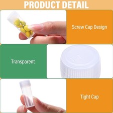 300 Pcs 5 ml Small Plastic Bottles Empty Pill Bottles Clear Vials with Caps Smal