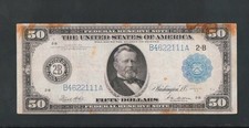 BEAUTIFUL NEW YORK TYPE TWO 1914 $50 FEDERAL RESERVE NOTE! NO TEARS 