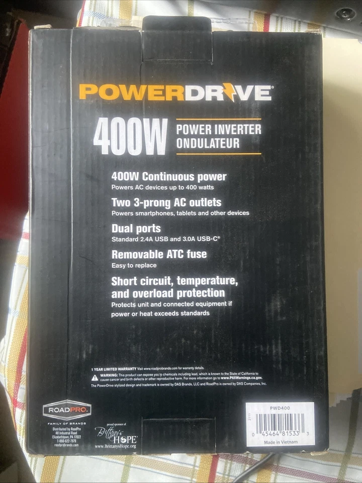 POWERDRIVE 400W 电源逆变器 Ondulateur — 第 2/4 张图片
