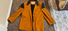 Live Collection Men's 100 Wool Lined Blazer Jacket Yellow/Black Trim Size L