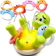 Swimming Turtles Bath Toy, Cute Baby Bath Toys with One-Touch Water Spray Button