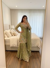 Designer Indian Pakistani top sharara Bollywood Dress Party Wear Suit wedding