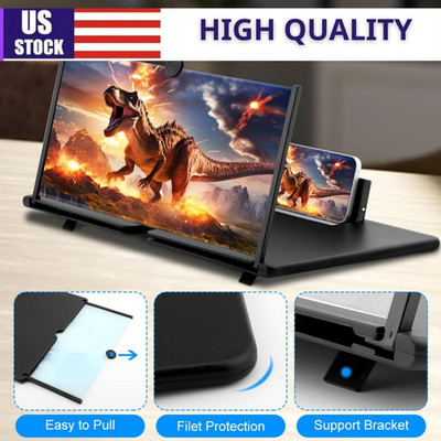 Cell Phone Screen Magnifier 18'' 3D HD Projector Magnifying Enlarger for Movies**