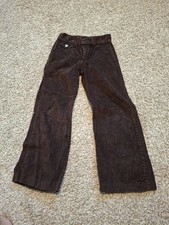 Vintage 1970s Boys Billy the Kid Brown Corduroy Bell Bottom Pants Sz 8 21x21