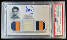 2020 Topps Dynasty F1 Lando Norris Single Driver Auto Triple Patch /10 PSA 10/10