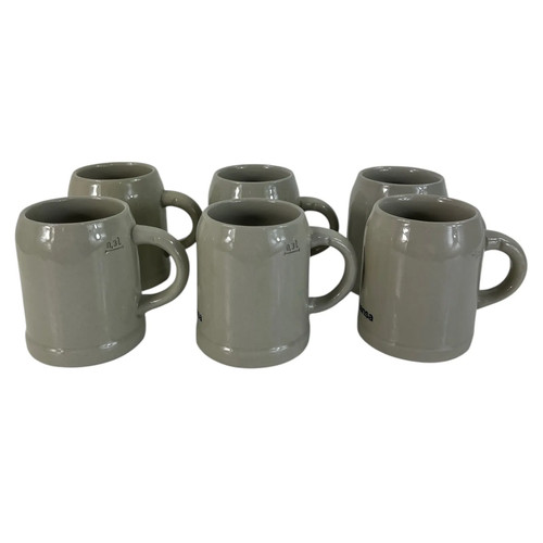 Vintage Lufthansa Airline Aeroplane Grey Black Ceramic Mug Set Germany Souvenir - Picture 3 of 6