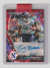 2021 NFL Prizm Draft Picks Greg Newsome II RC Red Cracked Ice Auto
